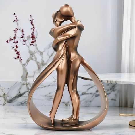Zärtliche Paarfiguren aus Kunstharz, Umarmungs- und Kuss-Figuren, Skulpturen zum Hochzeitstag für Frauen und Männer (1/5)