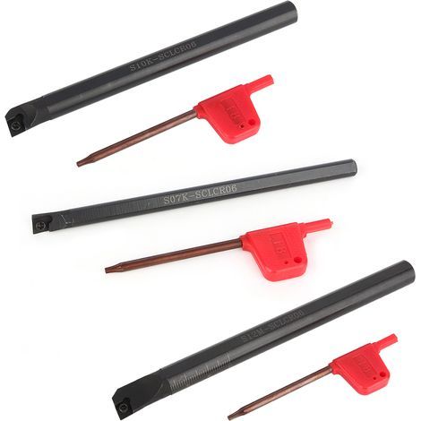 SCLCR Tour à aléser Porte-barre de tournage interne 10 pièces CCMT0602 Insert 3 pièces Clé (1/5)