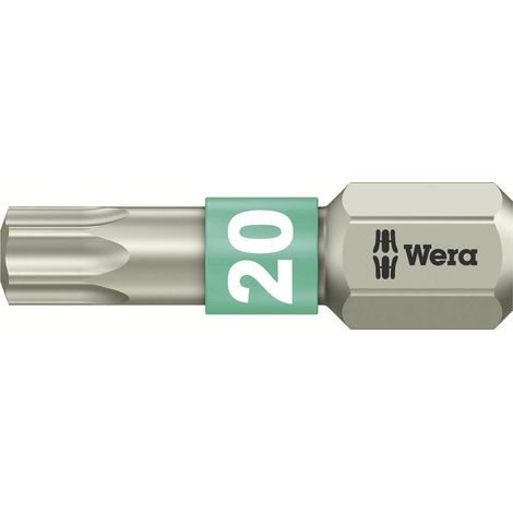 Embout Torx T 20 Wera 05071034001 acier inoxydable Forme (embouts): D 6.3 1 pc(s) C91023 (1/2)