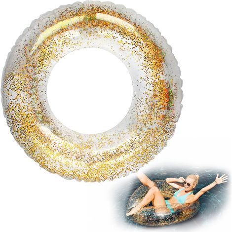 Bouée gonflable brillante, bouée à paillettes, jouet de piscine, bouée pour adultes, bouée flottante, pour une fête à la piscine (1/5)