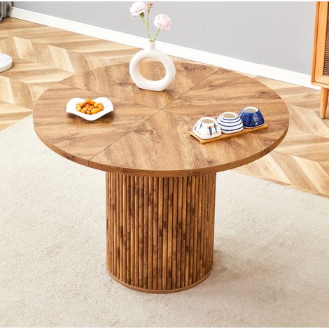 Mesa comedor redonda 100 cm MDF con almacenaje OKMYHOME (1/5)