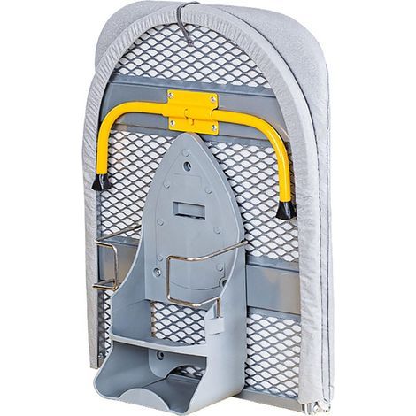 Petite planche à repasser pliable avec plateau en fer, mini planche à repasser portable pliable avec pieds antidérapants et housse réfléchissante, gain de place, 89 x 33 cm (1/5)
