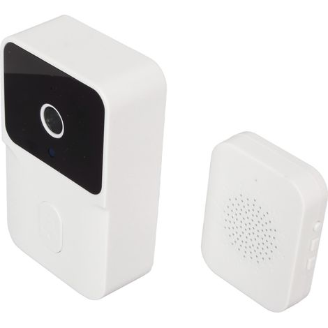 Sonnette vidéo Wi-Fi HD 1080p avec vision nocturne infrarouge, interphone vidéo à distance pour la maison (blanc).