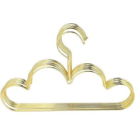Kleiderbügel in Wolkenform – Rutschfeste Bügel – Zum Aufhängen von Kinderkleidung – Romantisches Design – 10 Stück – Gold (1/5)
