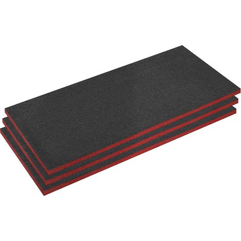 Sealey Easy Peel Shadow Foam® 1200 x 550 x 30mm, Red/Black - Pack of 3 SFPK30R