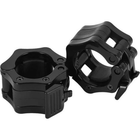 Pinces d'haltères Colliers de barre olympiques 2 pouces à dégagement rapide Barbell Lock Clamp Locking Standard Bar Weight Plates Clips de collier pour l'entraînement(Noir) (1/5)