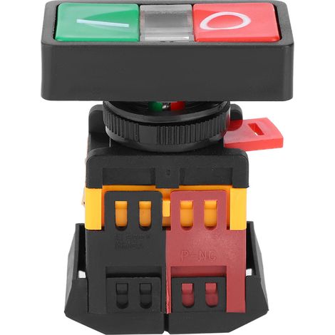 Interrupteur à double bouton-poussoir AS-22/25N avec voyant LED, bouton marche/arrêt momentané NoNC (220 V CA)