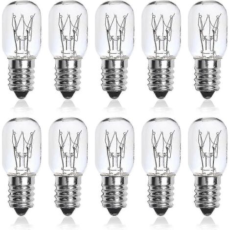 Lot de 10 ampoules à vis Edison miniatures E14 de 25 W, dimmables T22, transparentes, pour four, lampes de sel de l'Himalaya, appareils électroménagers (1/5)