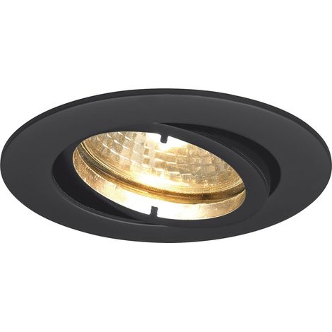 Deckeneinbauleuchte Rund H 230 V, max. 50 Watt, ø 88 mm, schwarz matt