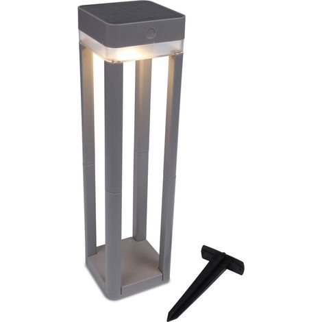 Lampe solaire LED 1W portable Table Cube grise Lutec (1/4)