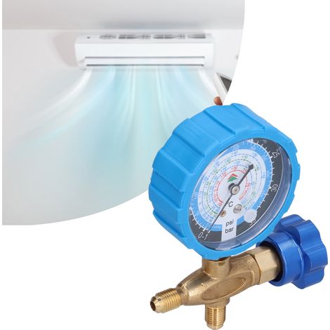HS-466NAL Einzelmanometer für Kältemittel, Kältemittelfülldruck: 500 psi, Metallknopf (1/5)