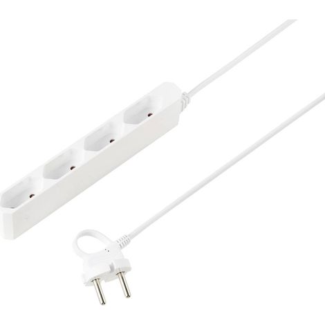 Multiprise Sygonix SY-5806878 x4 blanc fiche Euro 1 pc(s) (1/6)