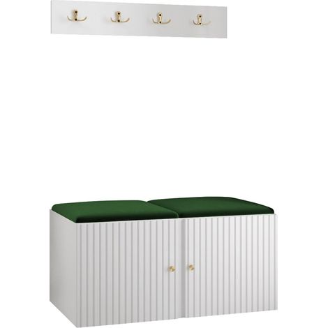 Conjunto para recibidor Hartford 384, Manila 35, 0x0x0cm, MDF, Aglomerado laminado, Tapiz, Colocada, Montada en la pared (1/5)