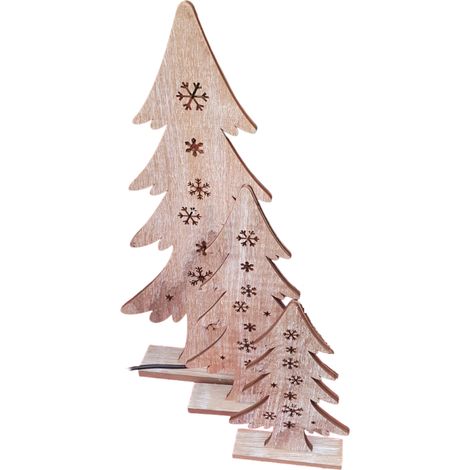 Set Alberi Natalizi in Legno Componibile 33x4x17 cm