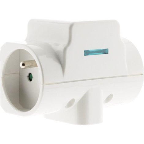 Zenitech – Prise parafoudre triplite 2x16A 2P+T et 1x6A 2P – Protection jusqu'à 6KV – Indicateur de surtension – Conforme EN 61643-11