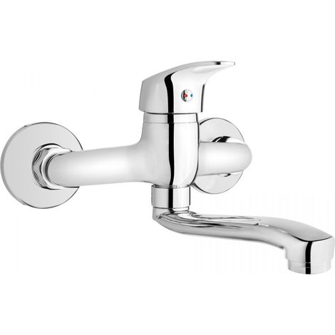 Grifo de lavabo mural INVENA AVA NEW, longitud 20 cm. (1/2)