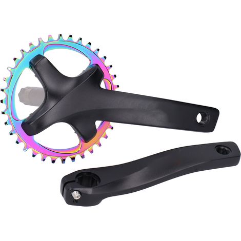 Schwarze 36-Zahn-Singlespeed-Kurbelgarnitur für Mountainbikes (Upgrade mit linkem und rechtem Kettenblatt sowie Tretlager) (1/5)