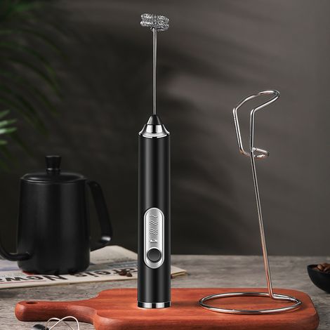 Frother À Lait Portable - Moteur Électrique - Pour Café Expresso Latte Cappuccino Matcha Chocolat Chaud - Fonctionne Avec 2 Piles AA - Noir (1/2)