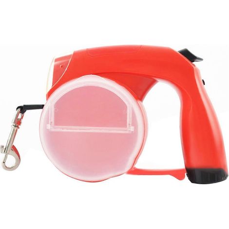 Laisse rétractable pour chien avec distributeur de sacs à déjections canines, laisse pour promener son chien, distributeur de sacs à déjections canines, gamelle-AquaForge (1/4)