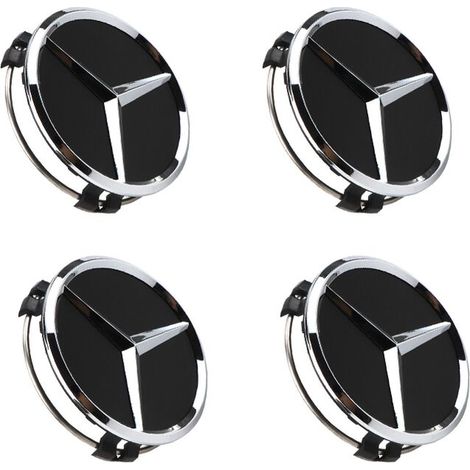 Mercedes-Benz 75-mm-Radnabenemblem (4 Stück) für W202, W203, W204, W208, W210 (1/5)