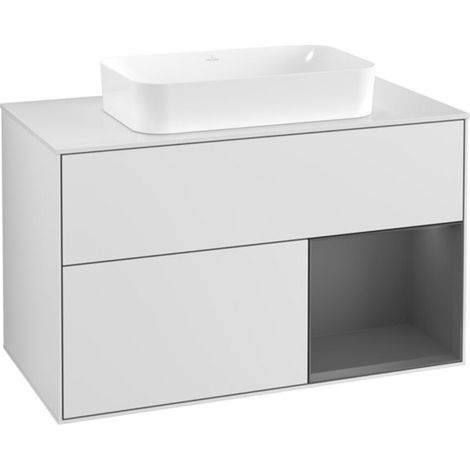 V&B Waschtischunterschrank Finion 100x60,3 cm, Rg re Anthrac. m, wh. m Lac (1/2)