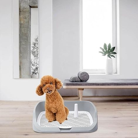 Toilettes De Dressage Pour Chien - Clôture De Pot Pour Chien - Bac À Litière Pour Chiot - Support De Tapis Pour Chiot Avec Poteau Amovible (1/5)