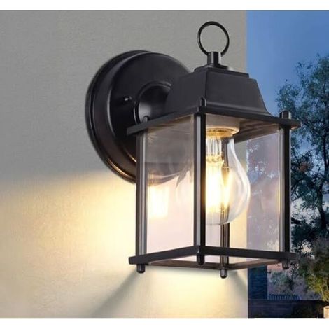 Applique murale extérieure E27, lampe extérieure, éclairage extérieur étanche IP44, applique murale, éclairage extérieur pour mur de maison, aluminium et verre, applique murale extéri (1/5)