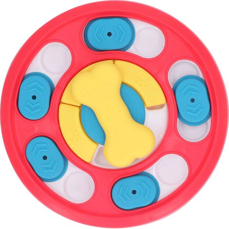 Jouet interactif pour chien, distributeur de friandises stimulant pour l'entraînement intelligent et le soulagement de l'anxiété chez les chiots, rouge. (1/5)
