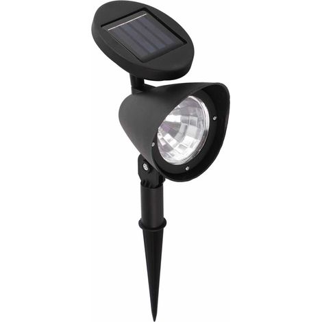 Projecteur solaire LED extérieur étanche pour jardin, pelouse et éclairage paysager. Lumière chaude. (1/5)