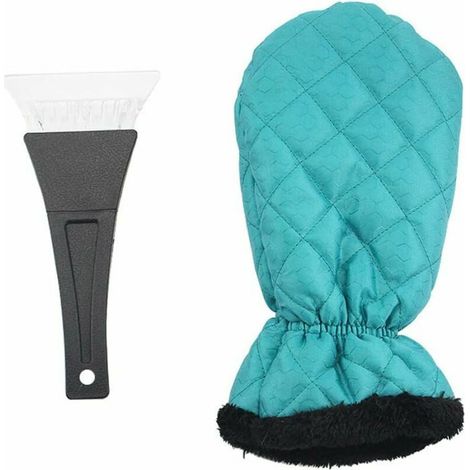 Gant à grattoir de Glace Remover de Neige étanche Gant de Pare-ise Chaud Gant rembourré pour la fenêtre de Voiture Vert (1/5)