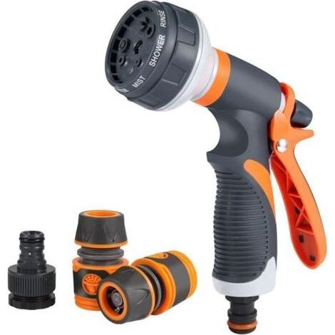 Pistolet Arrosage, Pistolet d'Arrosage Pistolet Arrosoir Jardin Embout Tuyau d'Arrosage pour Arroser les Plantes ou les Pelouses Nettoyer les Fenêtres Tuyau de 1/2' (1/5)