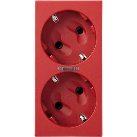Tapa doble schuko con led (rojo) SIMON 50011841-037