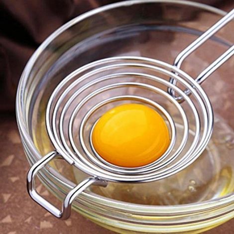 Séparateur d'œufs en argent, outil de séparation de jaune d'oeuf en acier inoxydable, séparateur d'œufs alimentaire, outil de cuisine, outil de cuisson, passe au lave-vaisselle (1/5)