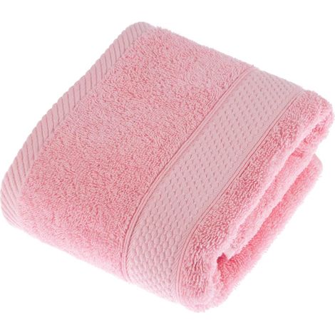 HOMESCAPES Serviette 100% Coton - Rose - 50 x 90 cm