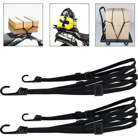 2x Gepäckspanner 90cm mit 4 Haken und Schiebeschnallen für Motorrad & Fahrrad (1/5)