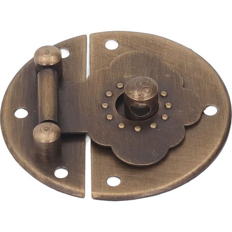 Boucle ronde en cuivre gaufré, fermoir vintage pour boîte en bois, boucle décorative, idéale pour les porte-cartes de mariage, les boîtes à vin, couleur bronze