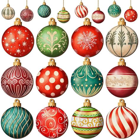 Kit 24 Pièces décoration Noel Sapin, Boule en Bois décoration Sapin de Noel, Deco Sapin de Noel, Deco Noel (1/5)