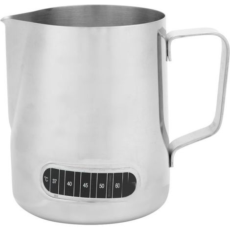 Pitcher À Lait - 600 ml - Avec Thermomètre Intégré - Pour Mousseur Latte Et Thé - Affichage Numérique De La Température - 1 Pièce (1/5)