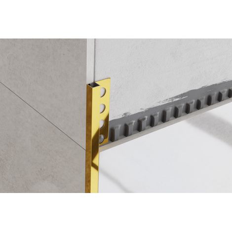 Dekoratives QS-Profil aus rostfreiem Stahl für Fliesen 1.2cm x 270cm - Glänzend Gold