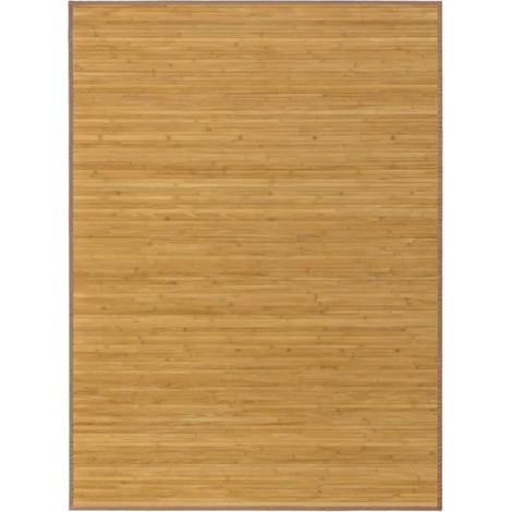Tapis de sol antidérapant - JUANIO - 200x140 cm - Bambou 2.2 mm - Rayures naturel - Antidérapant