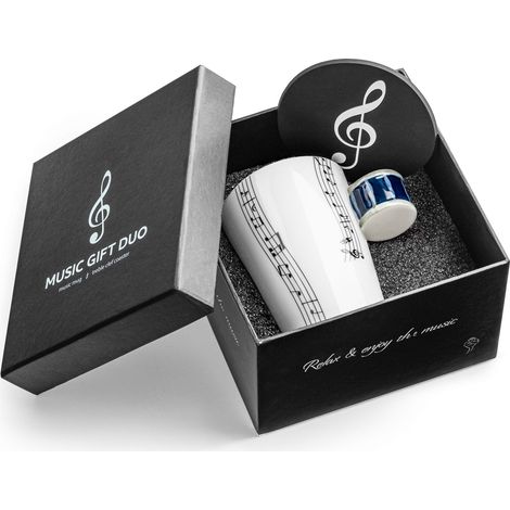 Set per duo musicale - Tazza a tamburo - blu + tappetino (1/5)