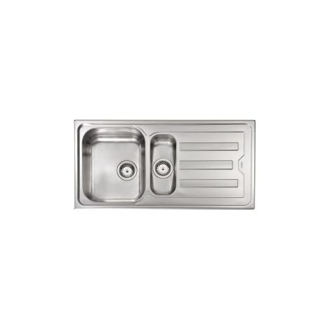 Lavello CRISTAL 100X50 2 vasche sinistre+ gocciolatoio ACCIAIO INOX (1/5)