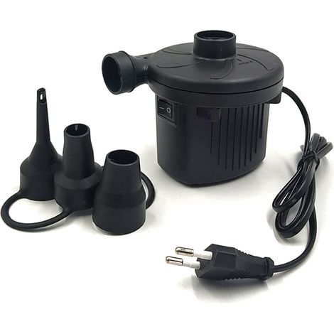 Elektrische Luftpumpe, 240 V/50 W Inflator-Deflator, Mini-Elektro-Luftpumpe mit 3 Luftdüsen, elektrischer Inflator-Deflator für aufblasbare Matratzen, aufblasbare Pools und Schwimmkreis