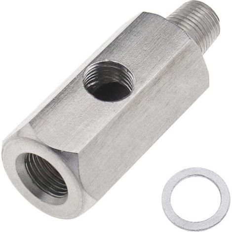 Adaptateur en T pour capteur de pression d'huile M12x1,5 1/8 NPT, raccord turbo à monter soi-même - Acier inoxydable (1/4)
