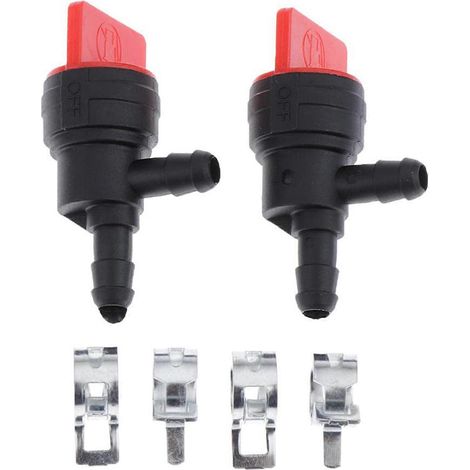 Robinets d'arrêt à 90 degrés pour carburant à essence, interrupteurs de carburant à essence en plastique pour accessoires de tondeuse à gazon 494769 697944 (1/5)
