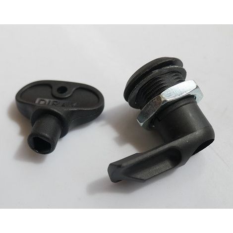 Serrure polyamide à clé triangle 6.5 Cnomo noire pour fermeture coffret industriel série GISSEY