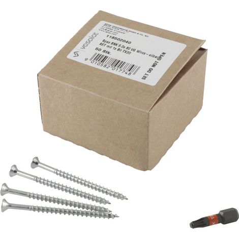 Spax 5x80 Senkkopfschrauben Vollgewinde TX20 4CUT mit Wellenschliff, T-Star plus & Spax Bit T-Star plus T20, Wirox - 51-teilig (1/5)