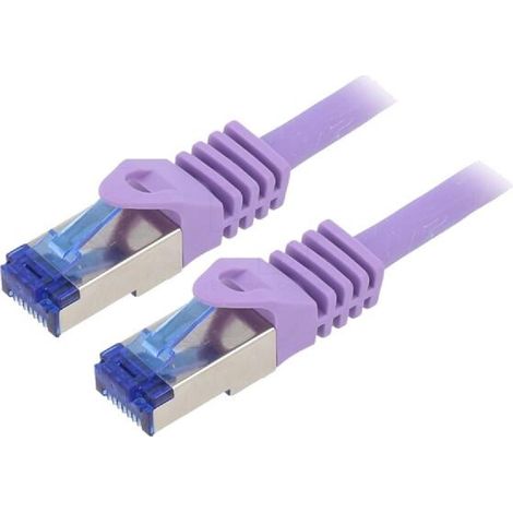 Cable reseau RJ45 male S-FTP Cat 6a violet- 0.5m
