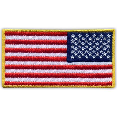 Aufnäher mit US-Flagge – 6,6 cm – Rückseite – zum Aufbügeln/Heißsiegeln – gestickter Aufnäher/Abzeichen/Emblem