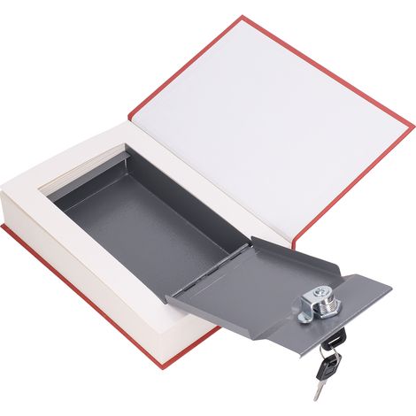 Coffre-fort livre en métal réaliste avec serrure à clé pour bijoux, espèces et cartes de crédit - Rêve de la Chambre Rouge (1/5)